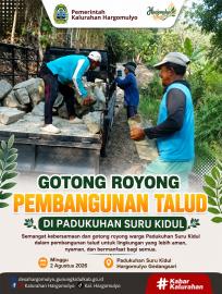GOTONG ROYONG PEMBANGUNAN TALUD DI PADUKUHAN SURU KIDUL